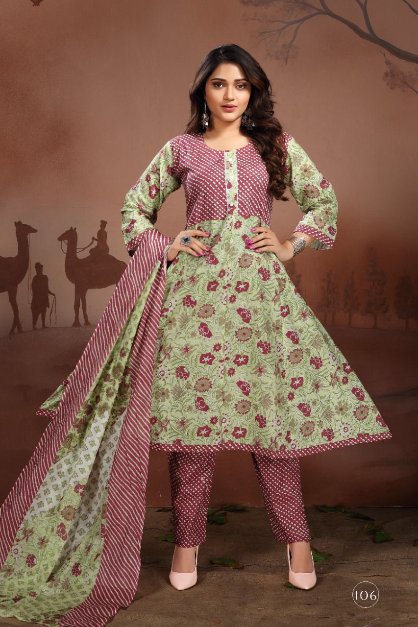 New Pavitra 101 Cotton Printed Casual Daily Wear Ready Made Suit Collection